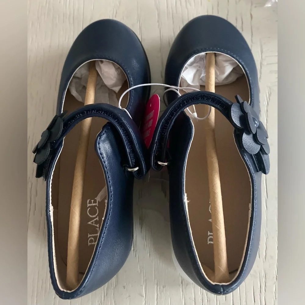 Black Faux-Leather Slip-On Children’s Place Mary Jane Flats Casual Dress Shoe 11